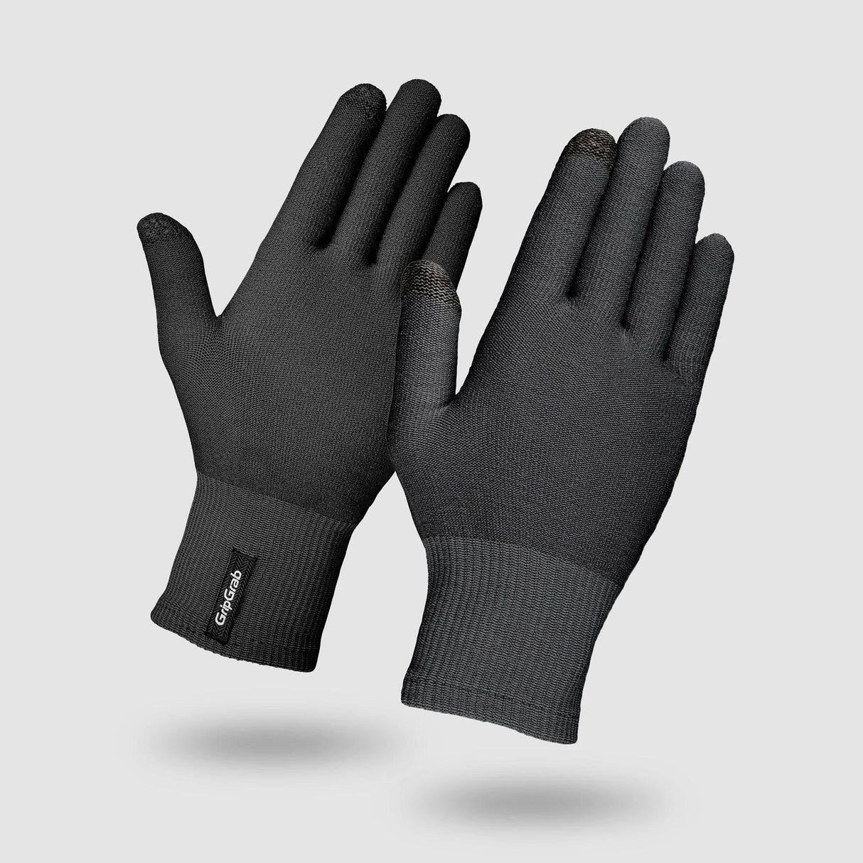 svarta touchscreen-vantar GripGrab med ribbad mudd och pekskärmsfunktion på fingertopparna