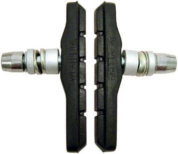 svarta cykel bromsklossar V-broms av gummi med metallfäste framifrån