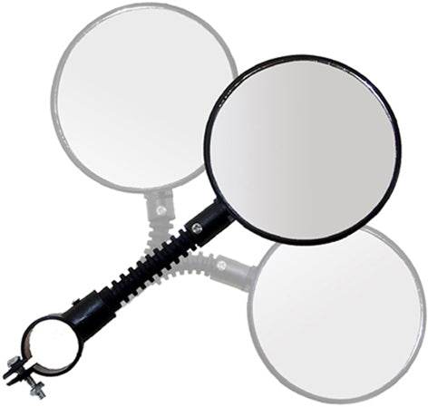 Rund cykelspegel med svart fäste och justerbar arm, cykelsäkerhet, tillbehör