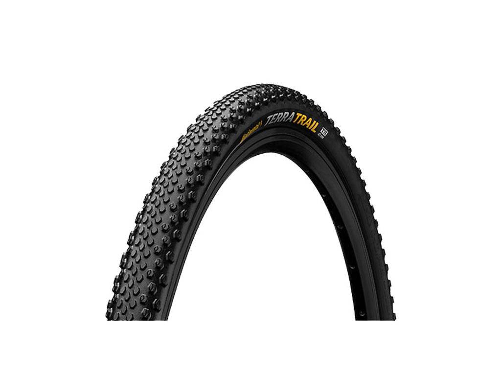 Gravel cykeldäck Continental Terra Trail med mönstrad slitbana och svart gummi