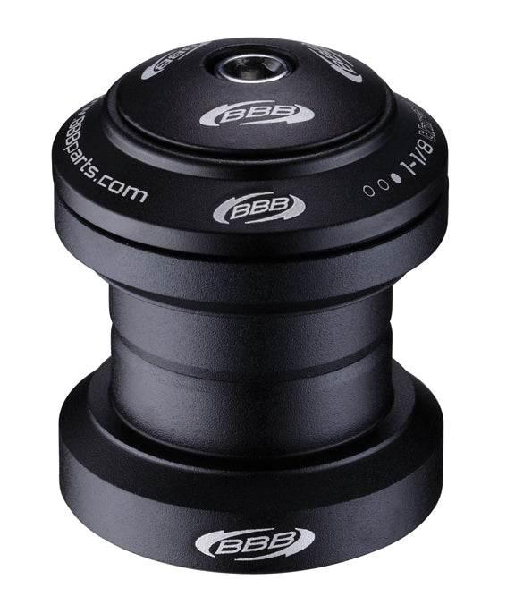 BBB svart cykelstyrlager med logotyp och text, aluminium, 1 1/8 tum