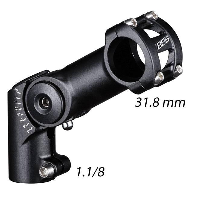 Justerspindel för cykelstyre i svart med måtten 31.8 mm och 1.1/8 tum