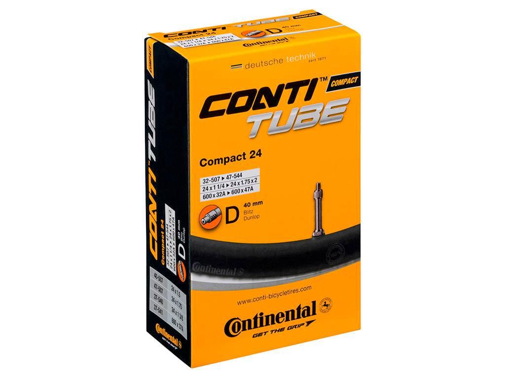 Continental Conti Tube Compact 24 cykelslang med 40 mm Dunlop ventil för 24 tum däck