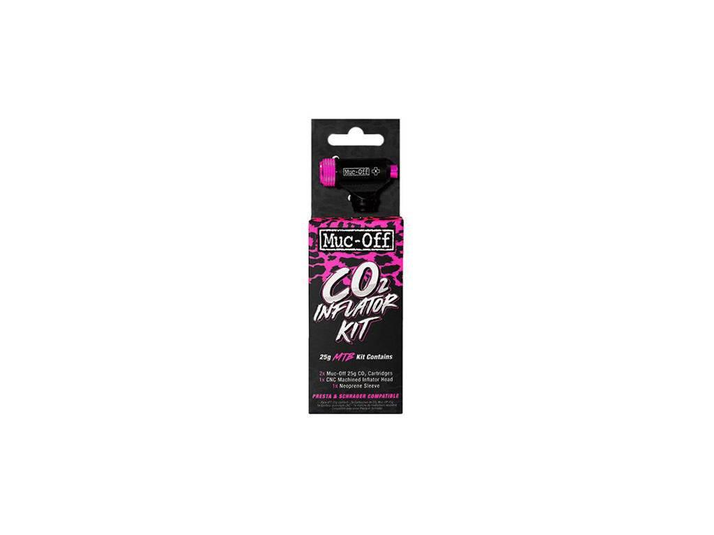 Muc-Off CO2 Inflator Kit för cykeldäck med 25g patroner och CNC-maskinad inflatorslang