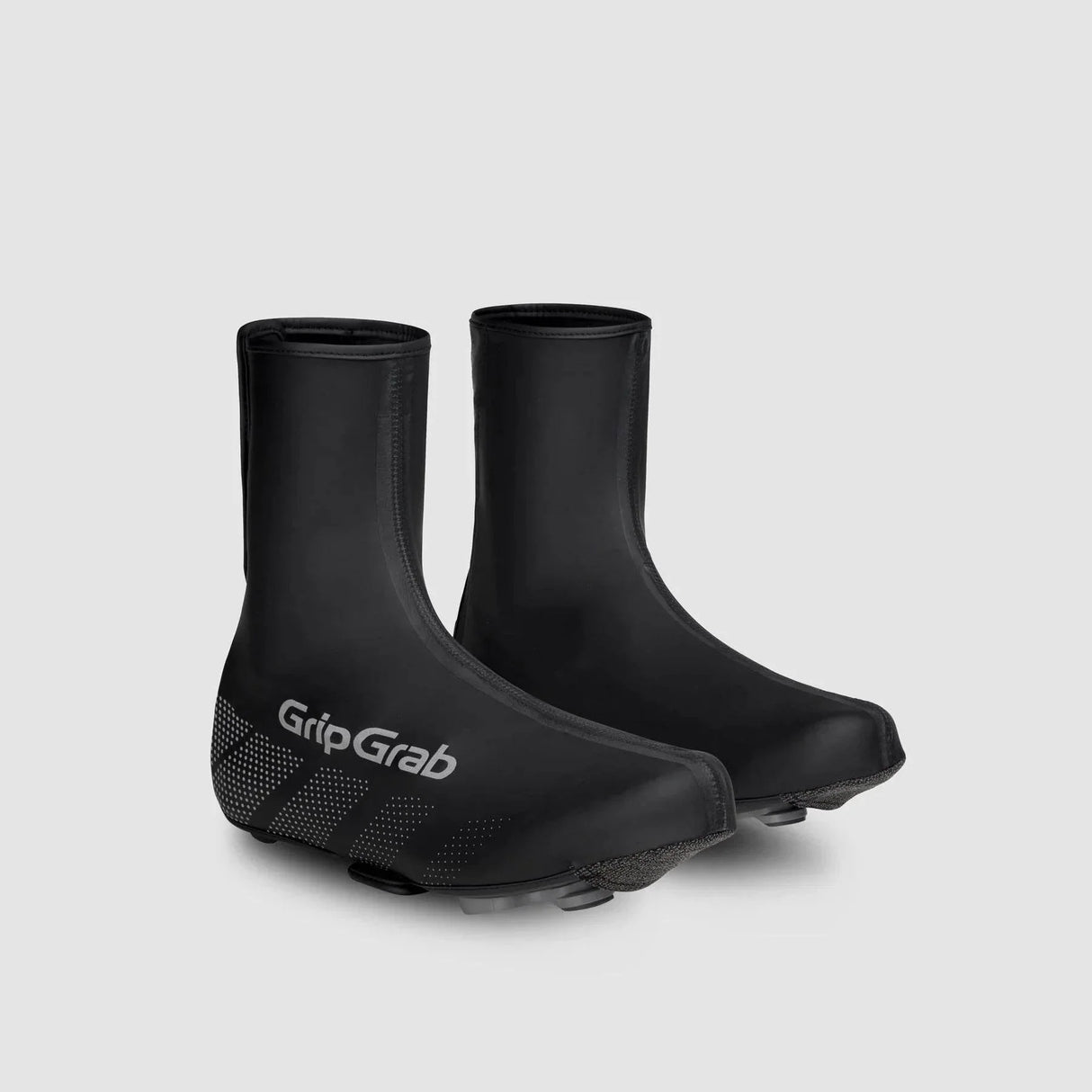 Svarta cykelöverdrag med GripGrab-logotyp och halkfria detaljer för cykelskor