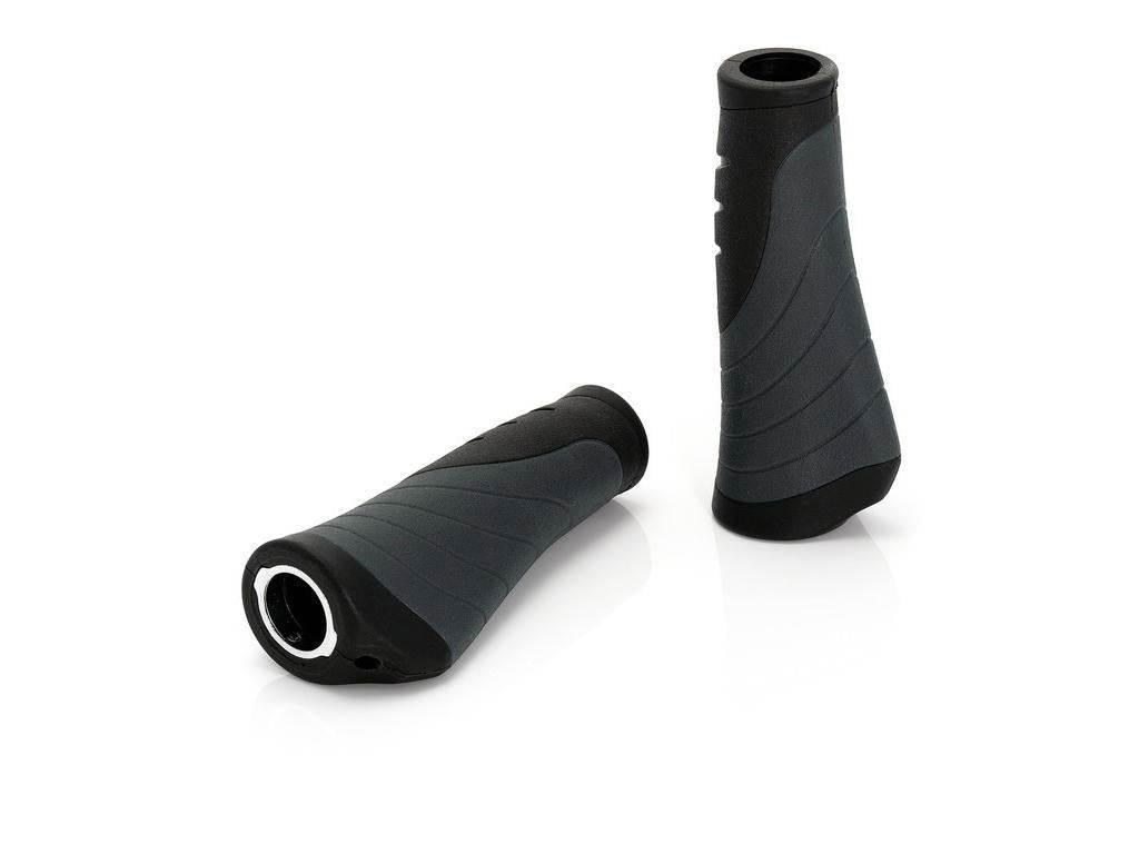 Svarta och grå cykelhandtag i gummi med ergonomisk design