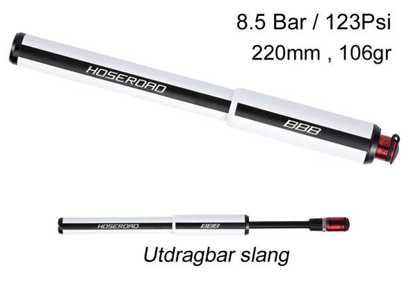 BBB Minipump HoseRoad, vit - BikePath