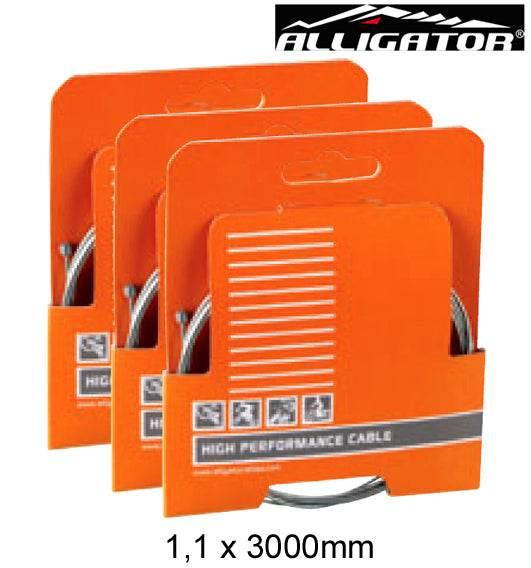 Tre förpackningar med Alligator högprestandakablar 1,1 x 3000mm