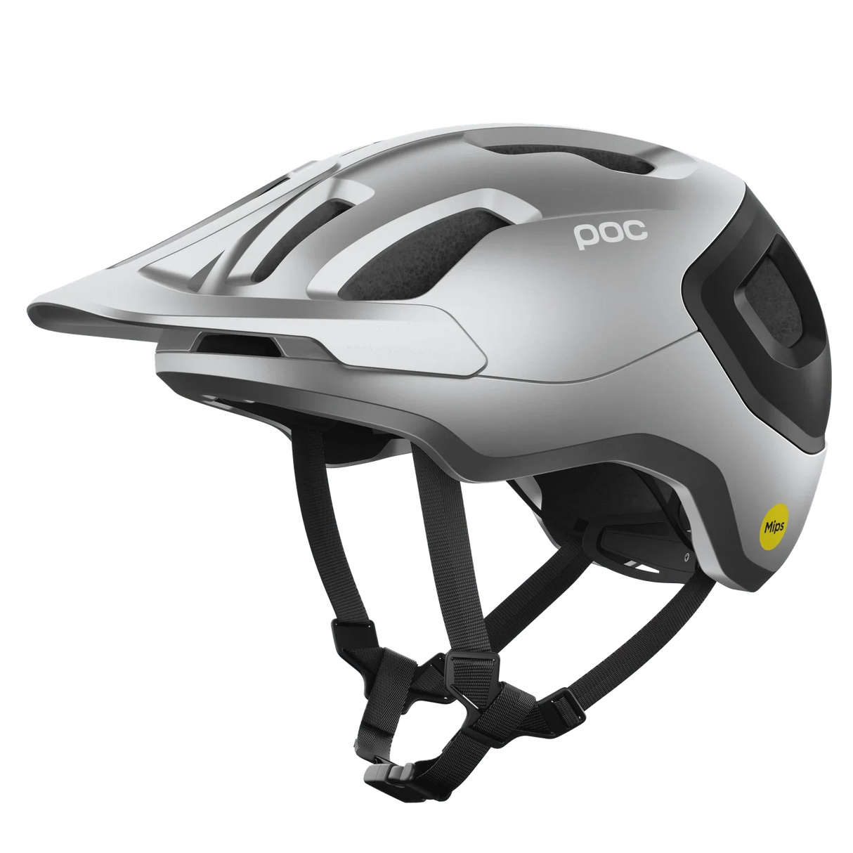Snygg grå cykelhjälm med ventilationshål och Mips-skydd från POC