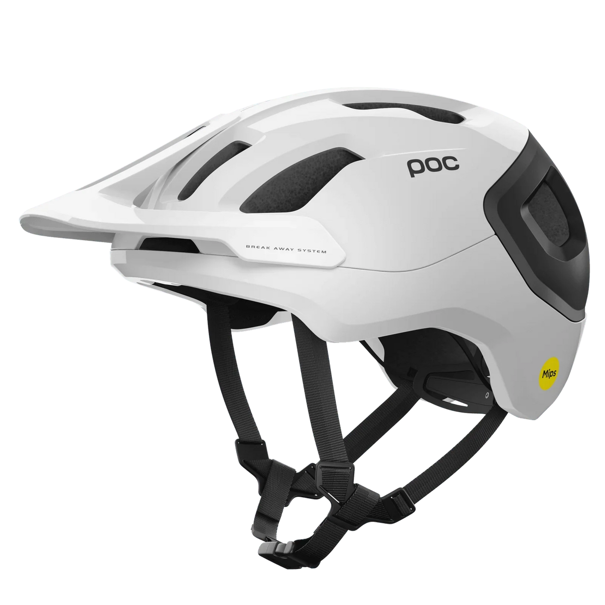 Vit POC cykelhjälm med ventilationsöppningar och Mips-skyddssystem