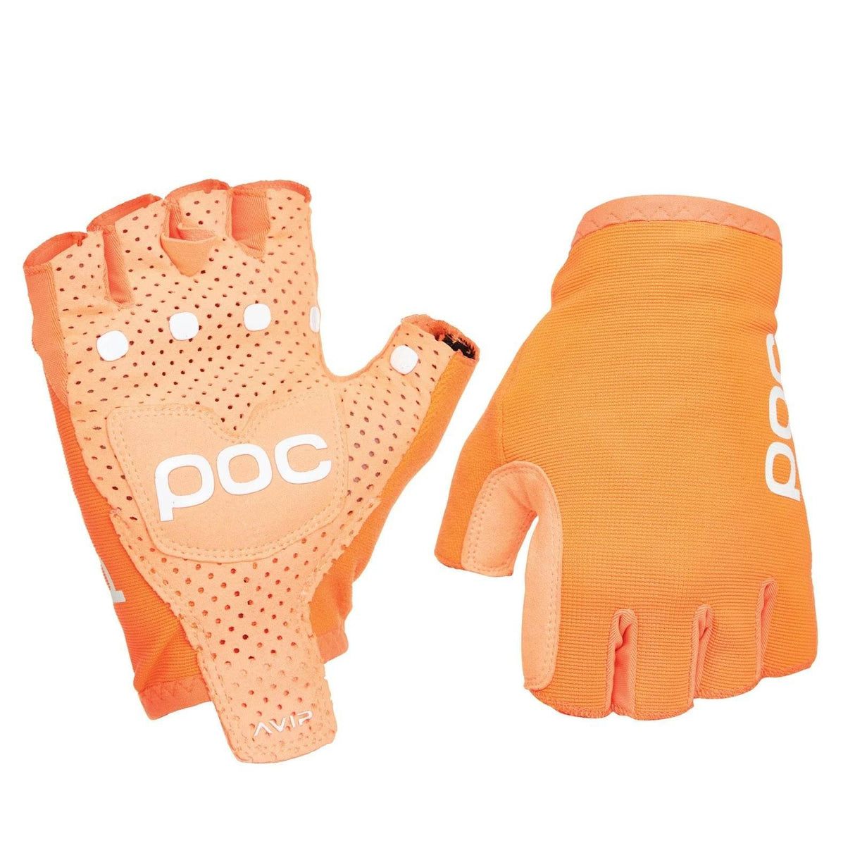 Orange POC cykelhandskar med korta fingrar och ventilerande material