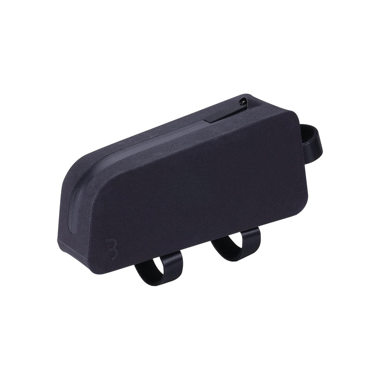 Svart cykelramväska med dragkedja och fästen för cykelram