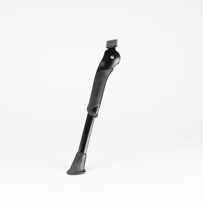 svart justerbart cykelstöd aluminium, cykeltillbehör från AtranVelo, närbild produkt