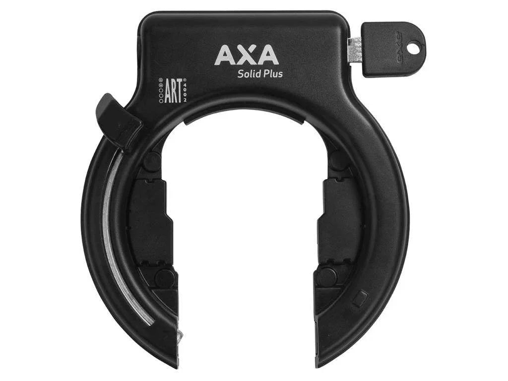 AXA Solid Plus svart ringlås med nyckel för cykelsäkerhet