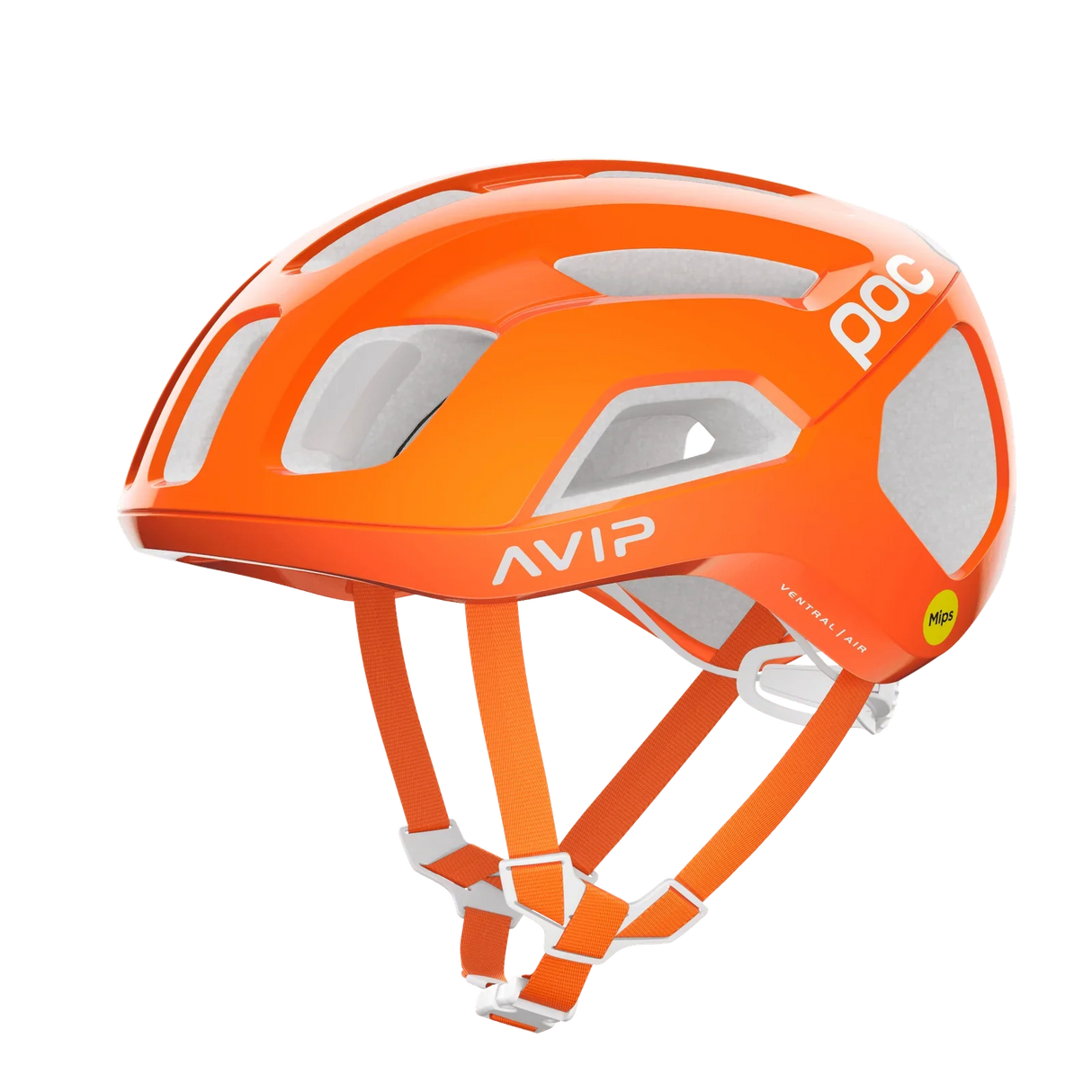 Orange POC AVIP cykelhjälm med ventilationsöppningar och Mips-skydd