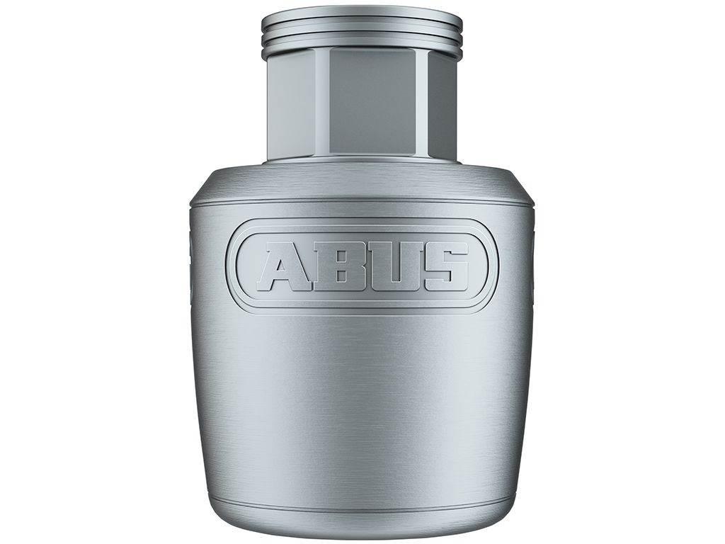 ABUS metallisk cylinderlås med robust design i silverfärg