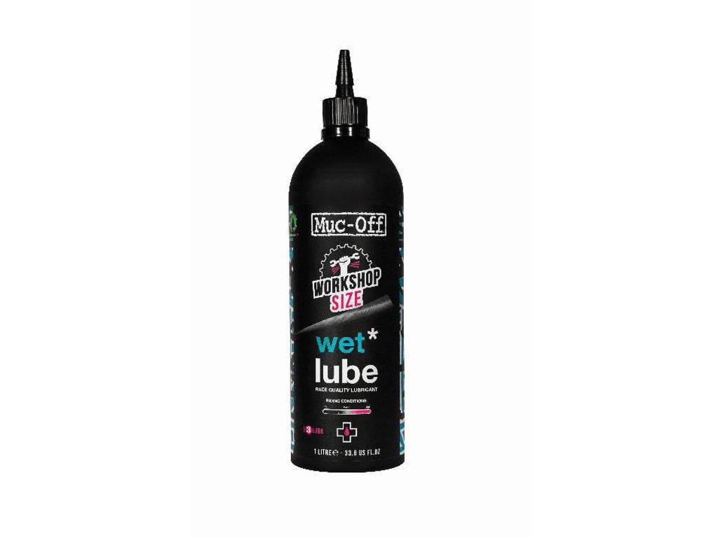 Svart Muc-Off Wet Lube smörjmedelsflaska för cykel med 1 liters volym