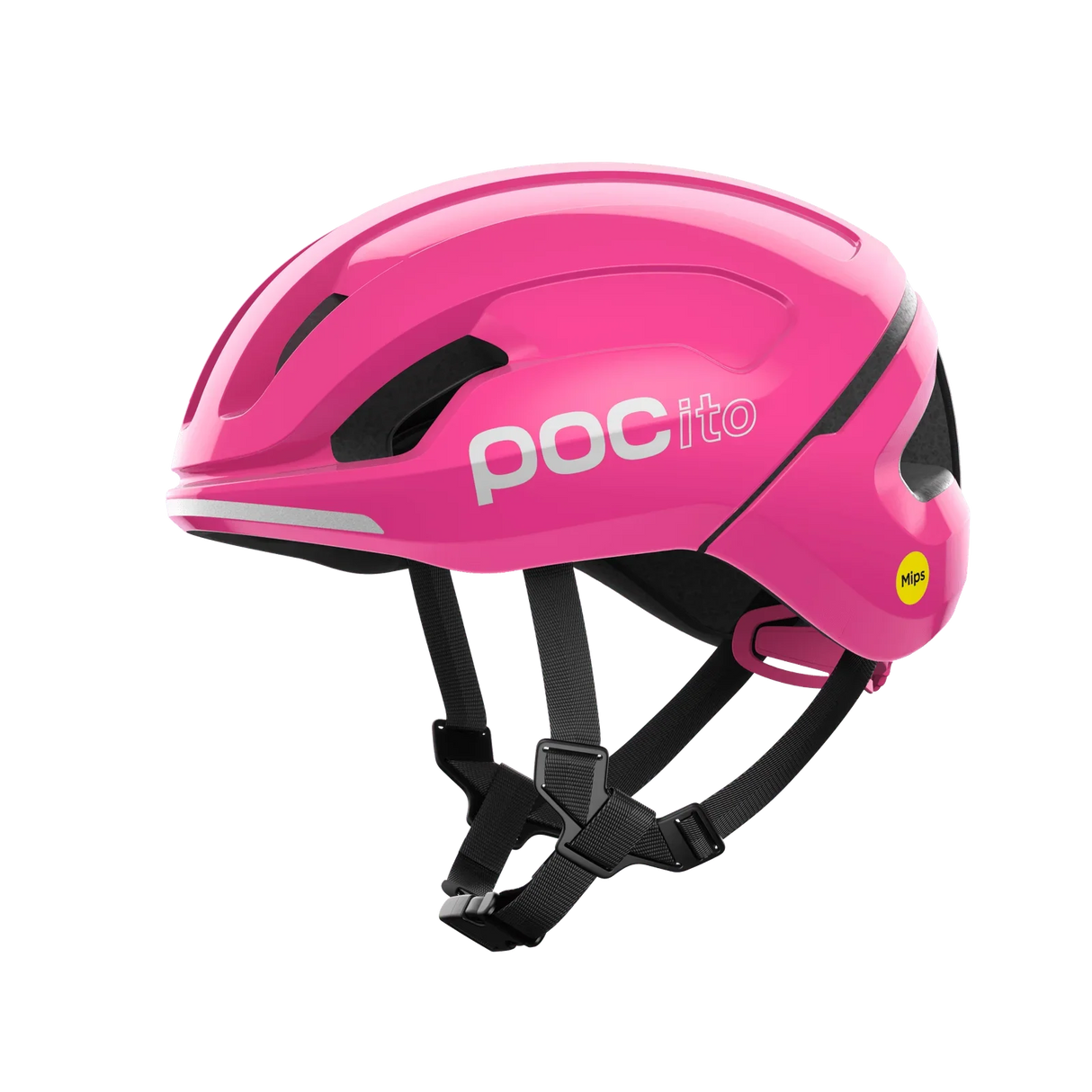 Rosa POCito cykelhjälm med Mips och svart justerbart hakband