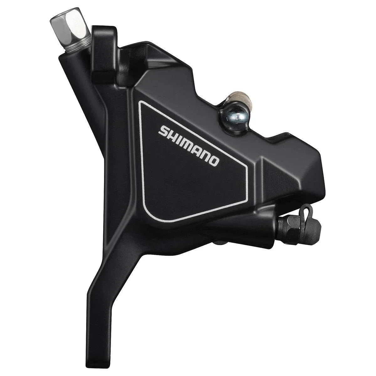 Shimano svart cykel bromsok med logo och metallfäste