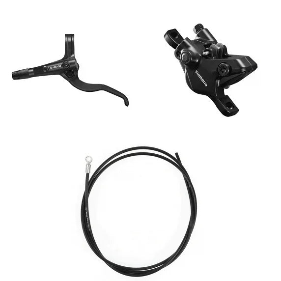 Shimano cykelbromsdelar inklusive bromshandtag, bromsok och bromsslang i svart