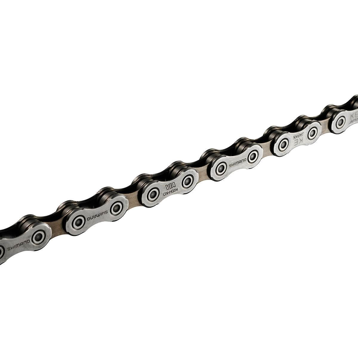 Shimano CN-HG54 cykelkedja i metall med grå länkar och svart stålaxel