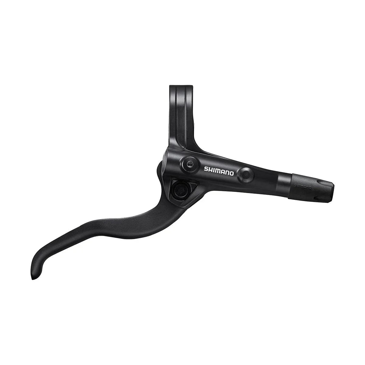 Shimano svart cykelbromshandtag i metall och plast med vit logotyp