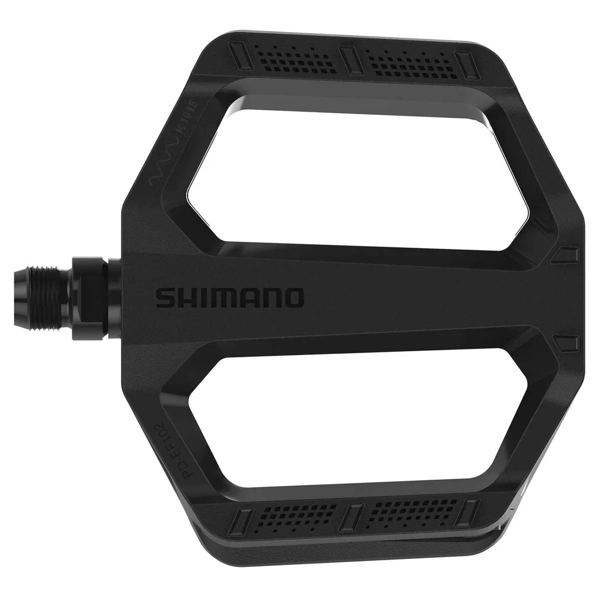 Shimano svart pedalkloss i plast med metallfäste för cykel