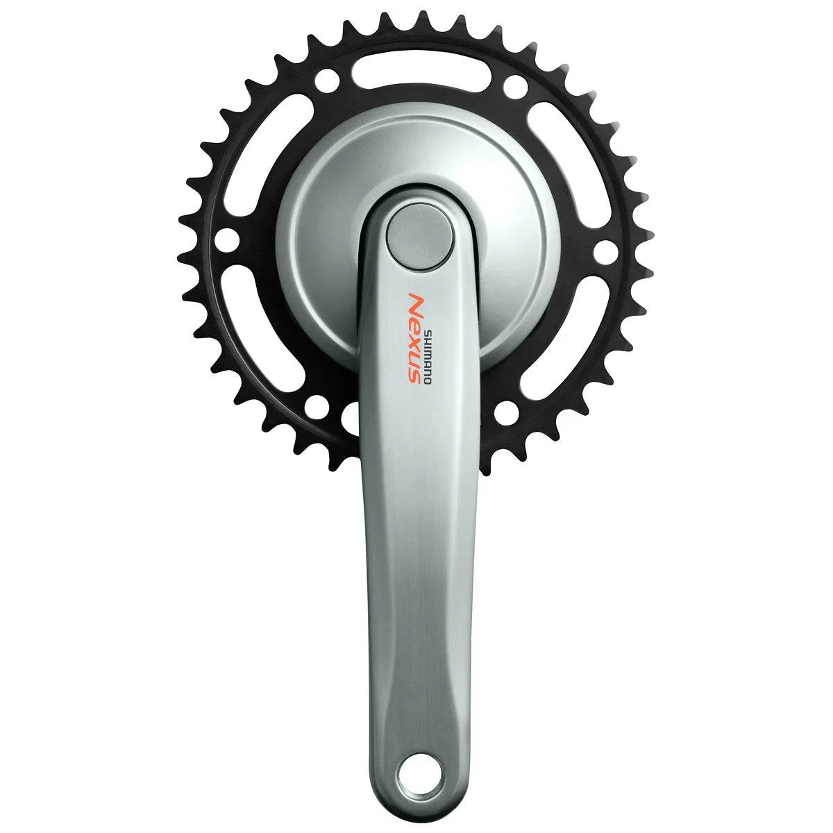 Shimano Nexus cykelkranke med svart kedjehjul, reservdel för cykelreparation och service