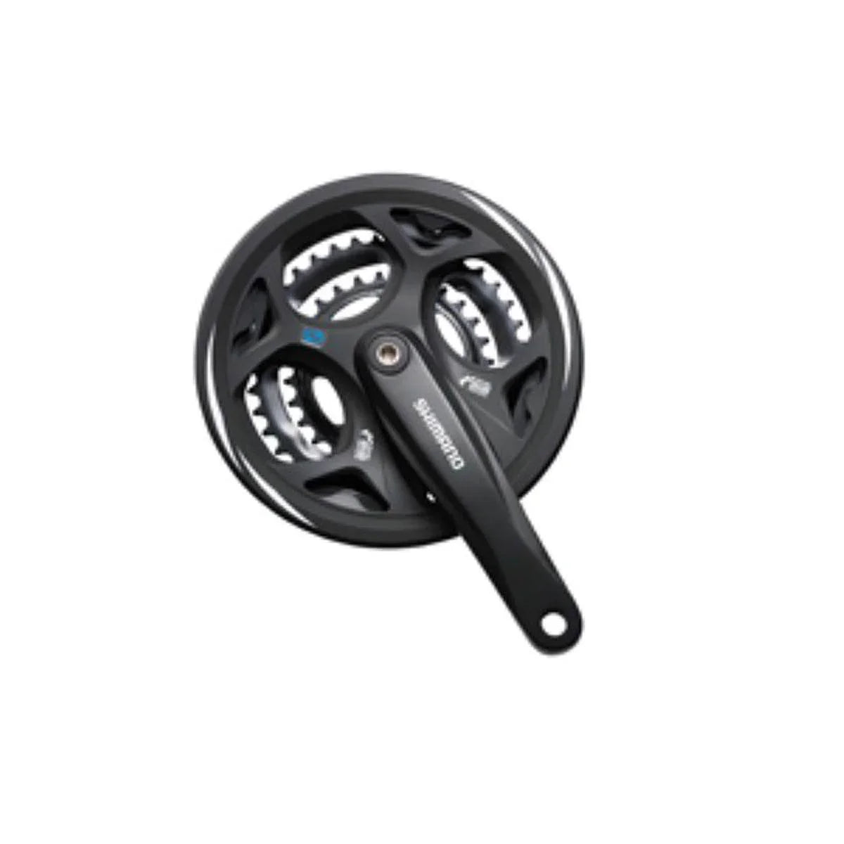 Shimano Altus M311L cykelkedjehjul med svarta vevar och tre kedjehjul