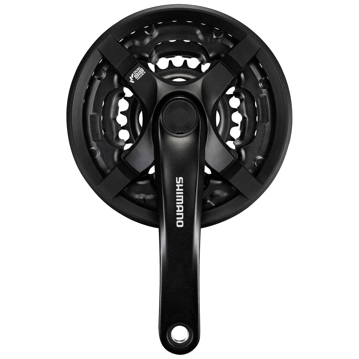 Shimano cykel vevarm med tre kedjekransar och svart finish