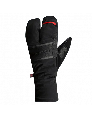 Svart Pearl Izumi Amfib lobsterhandske för herr med tre fingrar och rött detalj