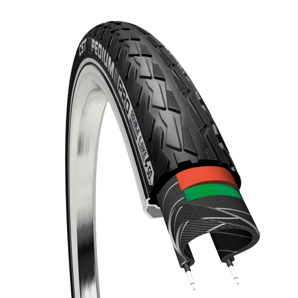CST Xpedium Pro hybriddäck 700x38C med reflexrand, svart
