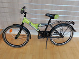 Grön och svart barncykel Creeper Logan med pakethållare och stänkskärmar
