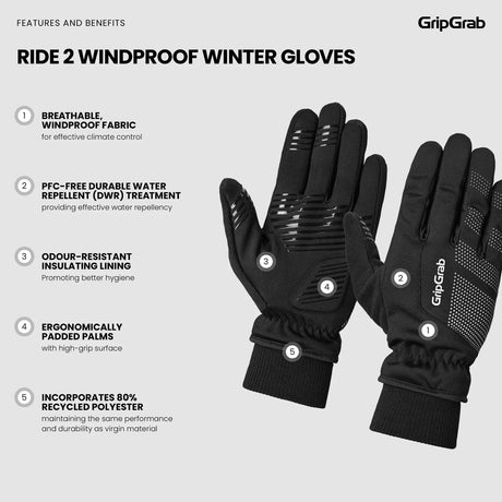Ride 2 Windproof Winter Gloves - BikePath
