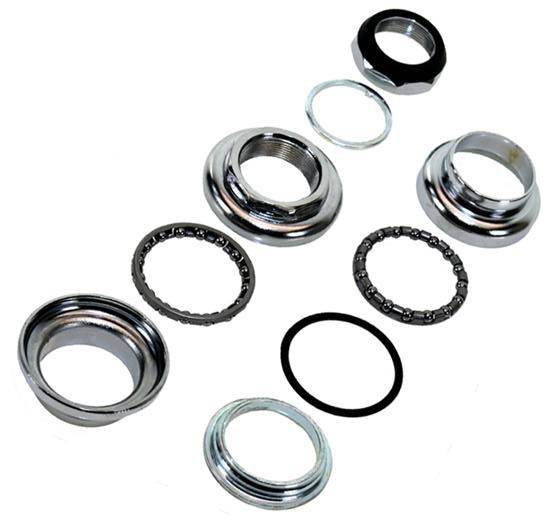 styrlager kit cykel, kromade metalldelar, kullager och tätningar, cykeltillbehör