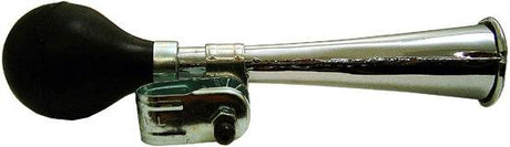 cykelhorn med svart gummiboll och metalltrumpet, cykeltillbehör