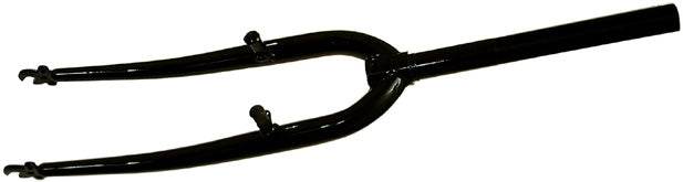 svart cykelframgaffel i metall, robust modell för framhjul