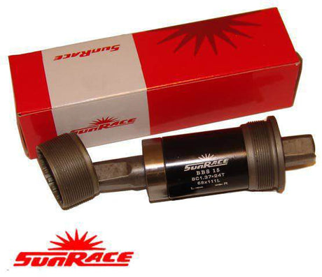 SunRace vevlager BBS 16 cykeldel med röd förpackning, SunRace logotyp
