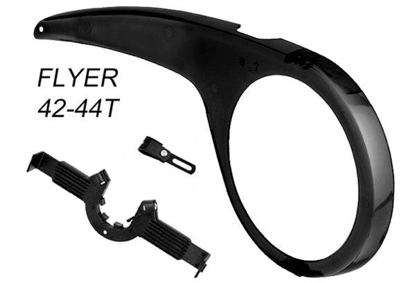 kedjeskydd FLYER 42-44T cykel svart med monteringstillbehör