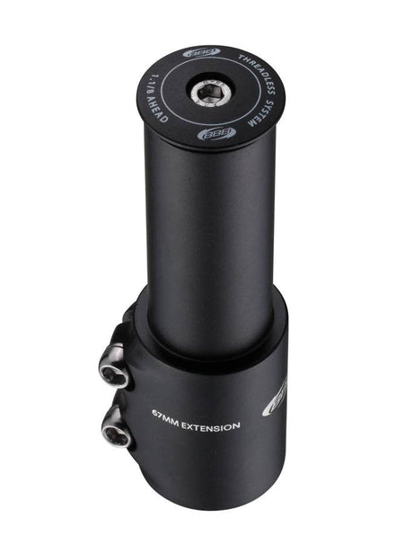 BBB svart styrstamsförlängare cykel 67mm extension aluminium