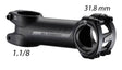 Mattsvart cykelstyrestam 31,8 mm diameter med skruvar för justering