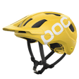 Gul POC cykelhjälm med ventilationsöppningar och svart hakrem