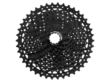 SunRace svart cykelkassett 11-delad med robust design och tydliga kuggar