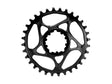 Svart cykelklinga i aluminium med smalbred design och rund form